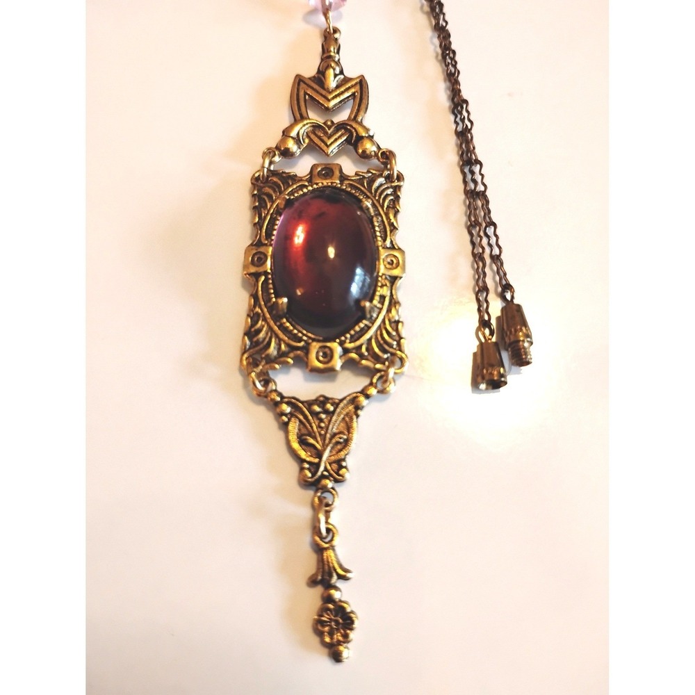 Vintage Victorian Revival Vampy Necklace Whimsygoth Gothic Coquette Dark Fairy - Picture 4 of 6